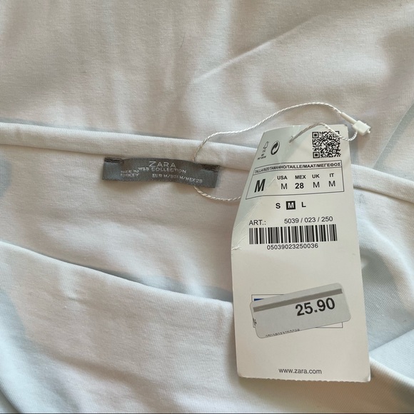 White Skirt w/ Mesh Panel Stripe - Picture 3 of 4